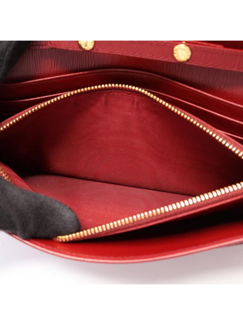 Prada Shoulder Bag Red Leather Chain Wallet - Picture 8 of 9